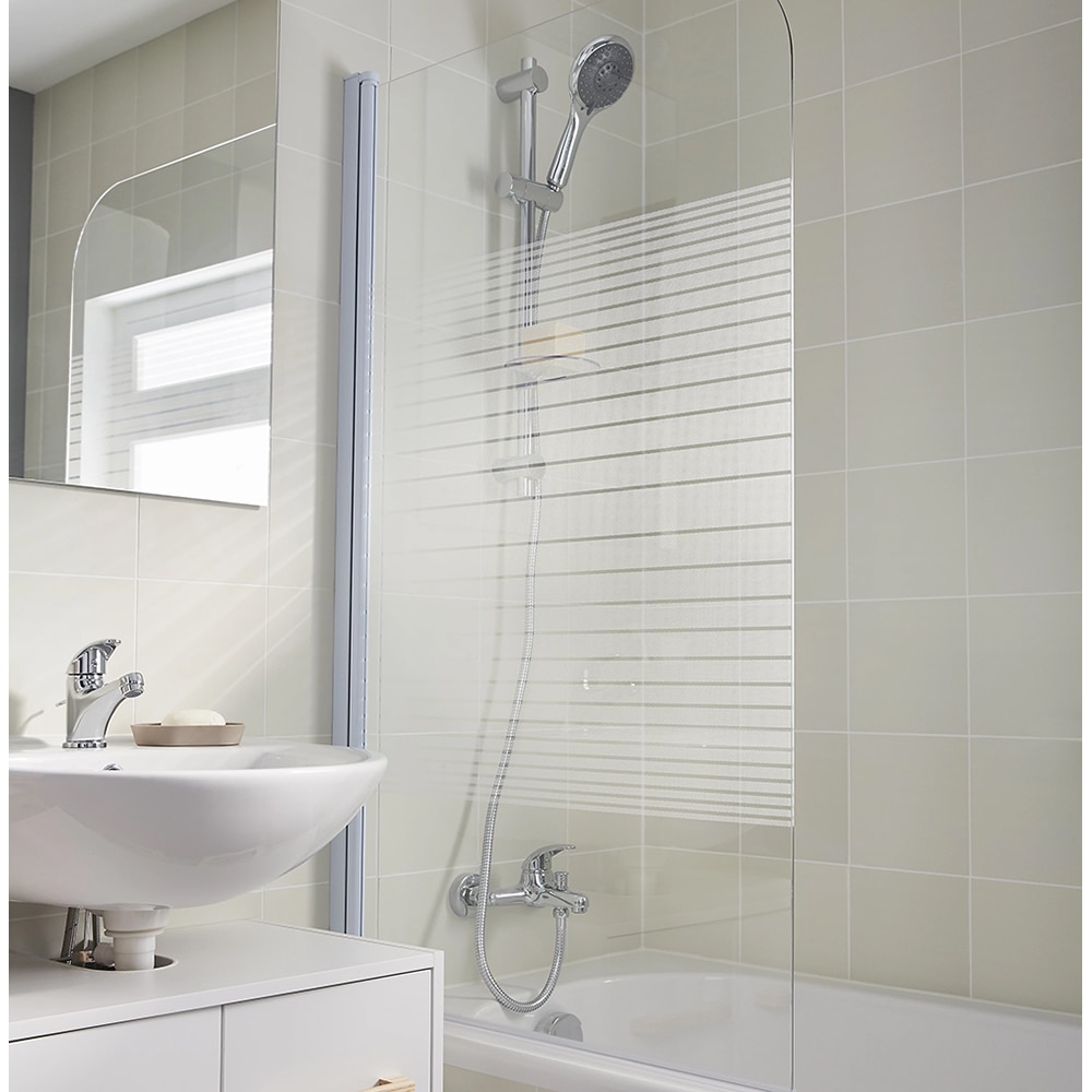 Paravan cada Cooke & Lewis Arkell, sticla securizata, 75 x 130 cm, alb