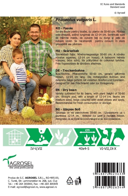 Seminte fasole Dalmaziano AGROSEL, 5.4 g