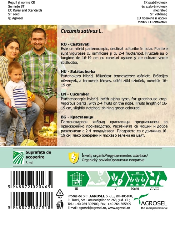 Seminte castraveti Colosseum AGROSEL, 5.15 g