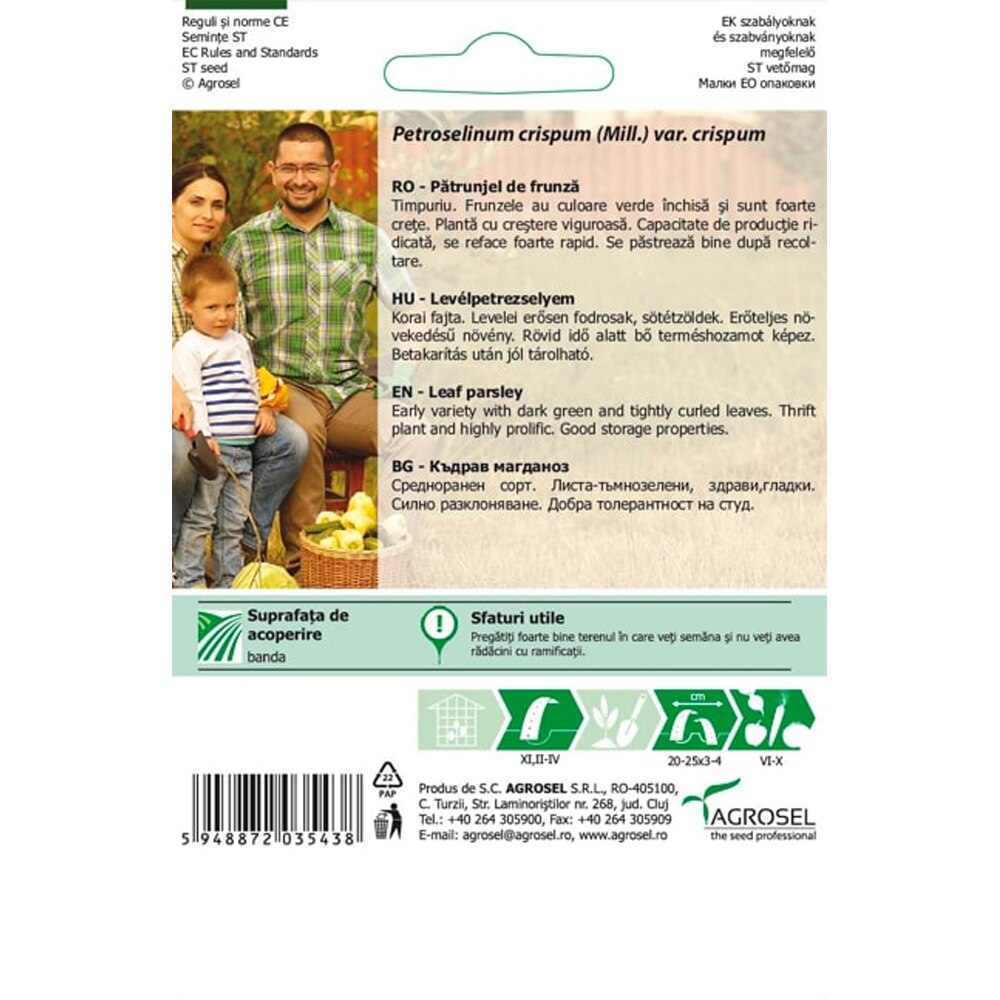 Seminte legume Patrunjel de frunza Moss Curled 3 AGROSEL
