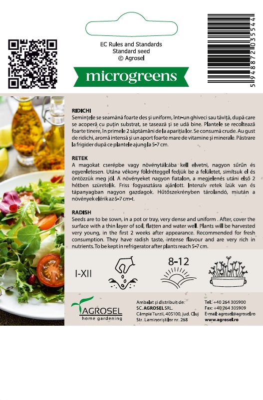 Seminte ridichi (microgreens) AGROSEL, 5.15 g
