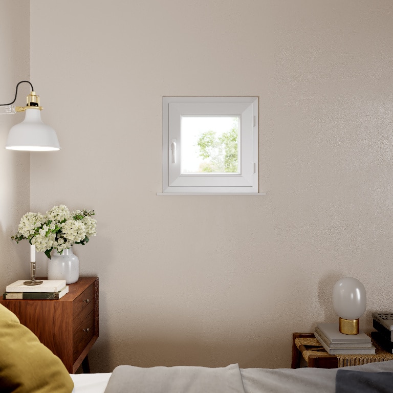 Fereastra termopan PVC, alb, 4 camere, 56 cm x 56 cm, Dreapta, Simpla deschidere