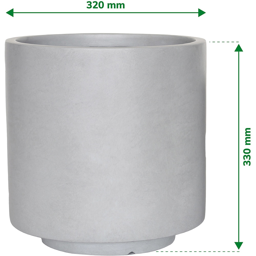 Ghiveci flori VERVE, lut, D 32 cm, gri deschis