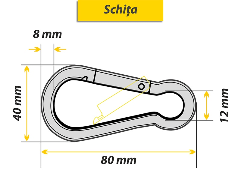 Carabina cu clapa, 8 x 80 mm, otel, argintiu