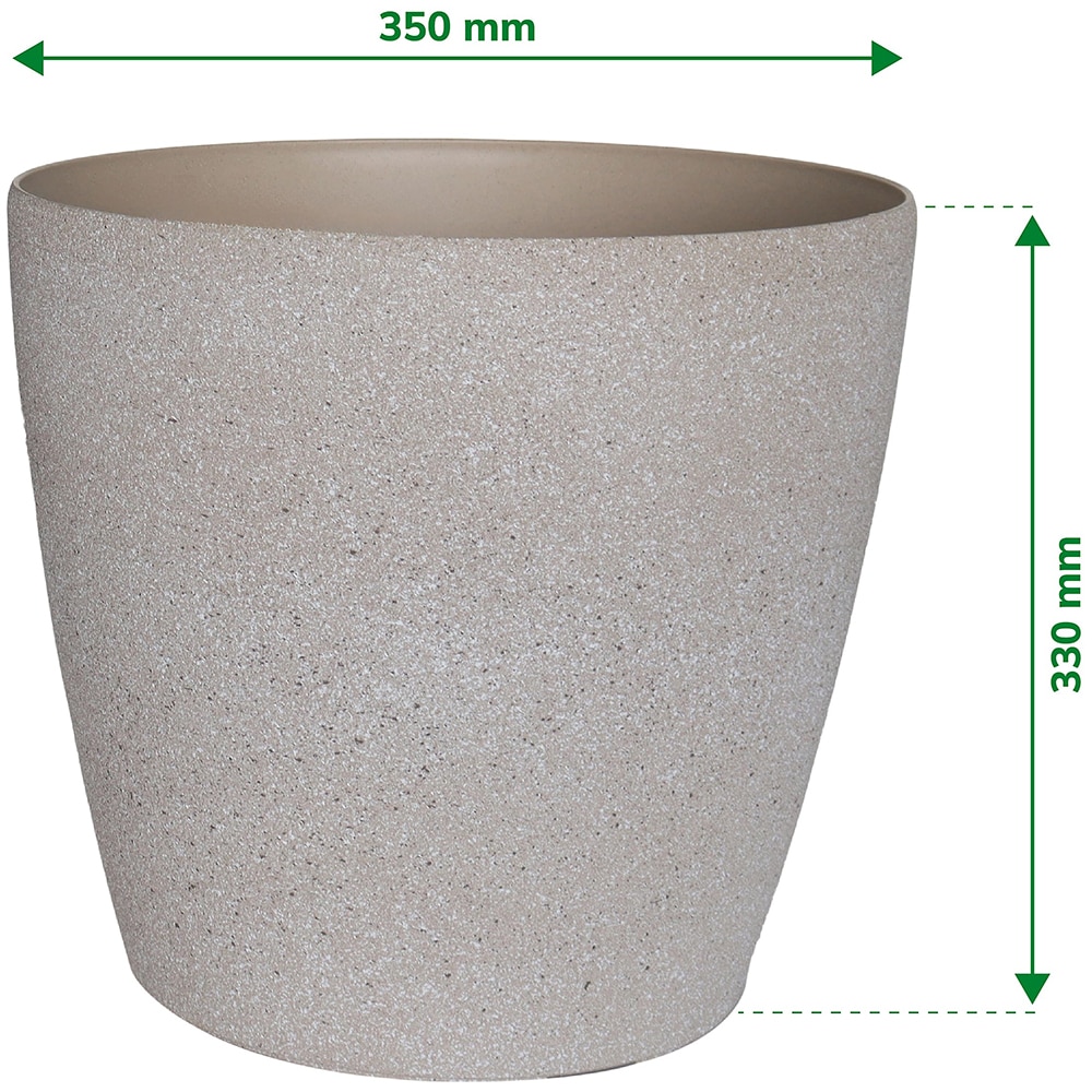 Ghiveci flori VERVE, plastic, D 35 cm, bej