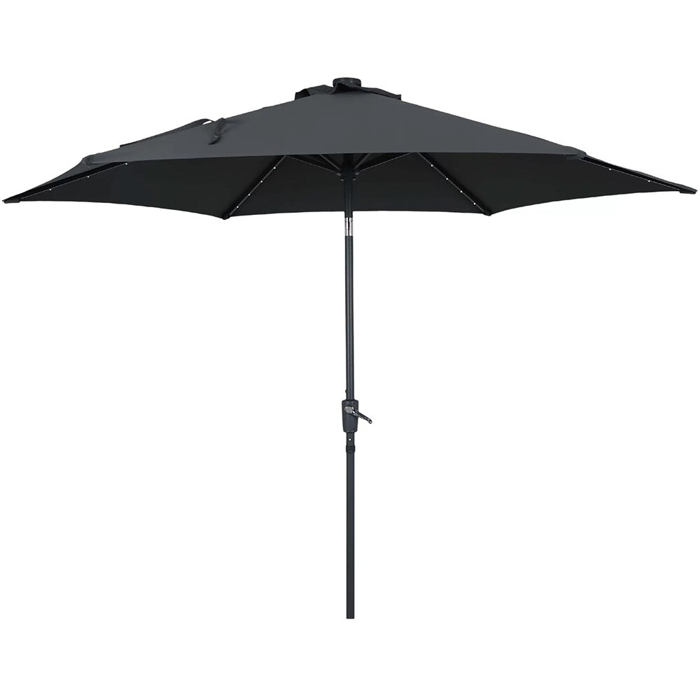 Umbrela gradina inclinabila GOODHOME Ottery, 3 m, D290 cm, UPF30, deschidere tip manivela, aluminiu si poliester, negru