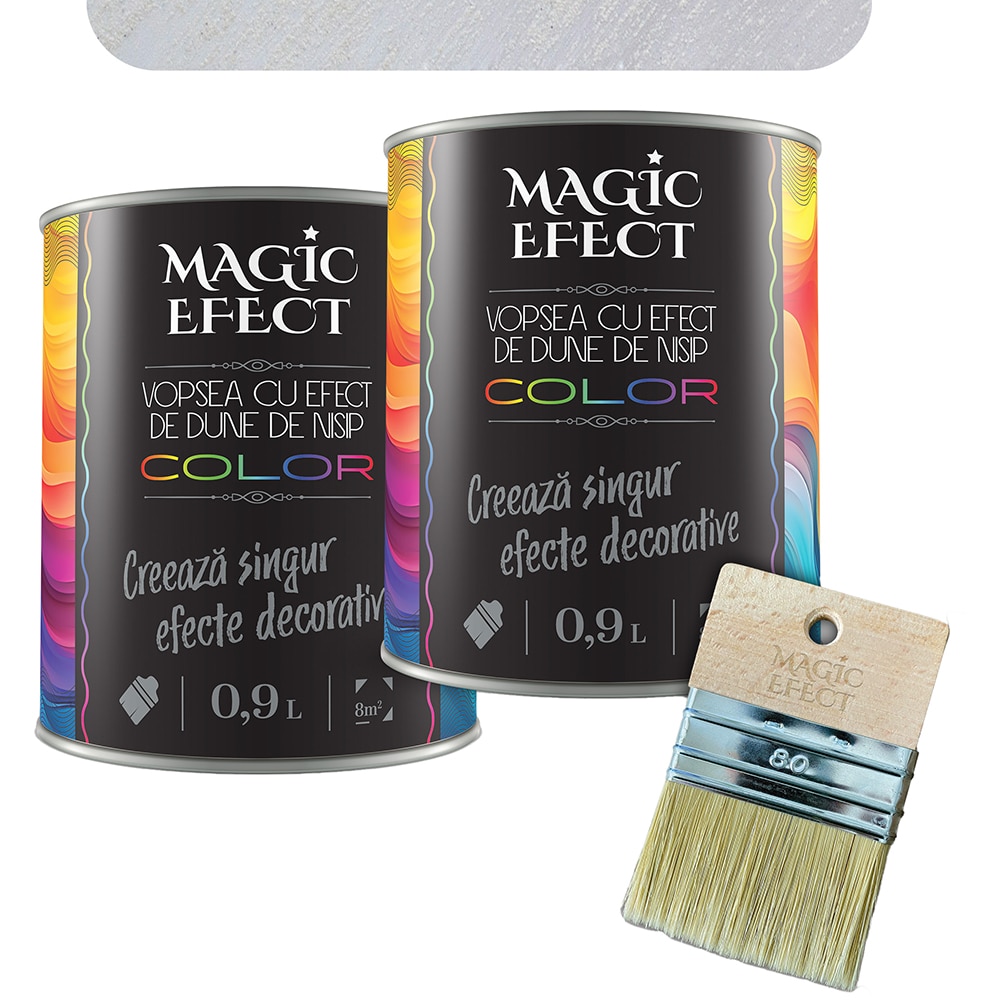 Pachet 1 plus 1 Vopsea cu efect de dune de nisip Magic Effect, pensula inclusa, oyster pear, 0.9L