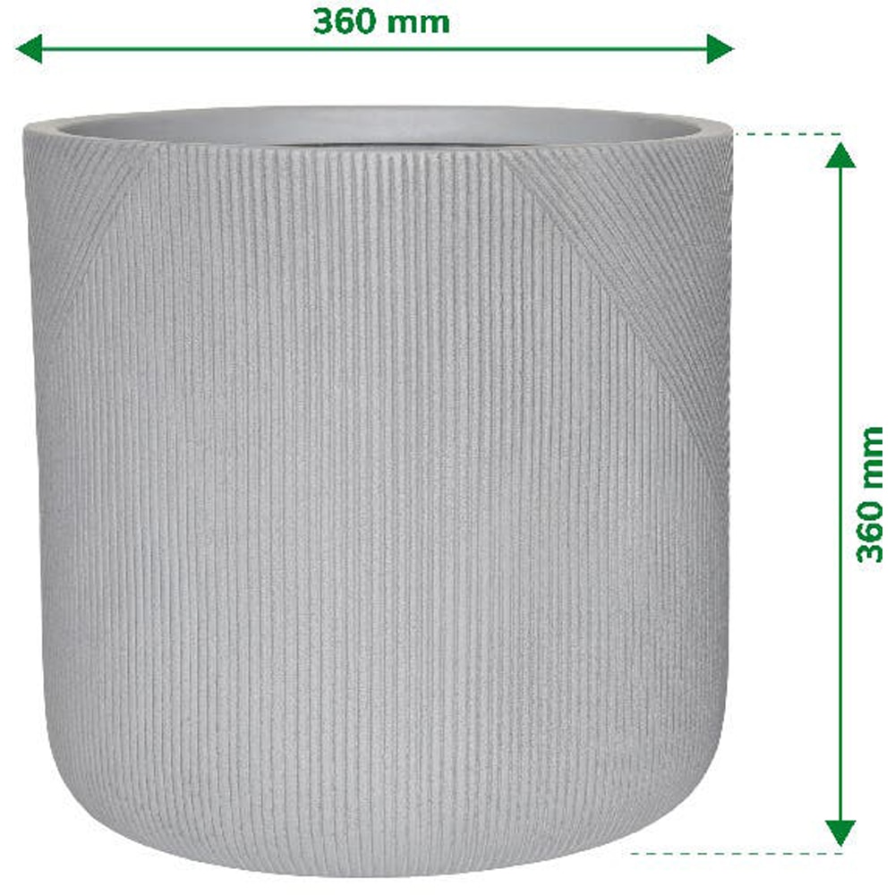 Ghiveci flori VERVE, lut, D 36 cm, gri deschis