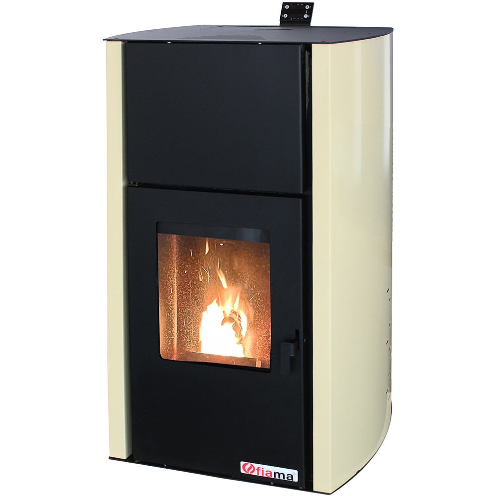 Termosemineu pe peleti FORNELLO Fiama Confort Ivory, 18 kW, 52 x 53 x 95 cm, negru-crem