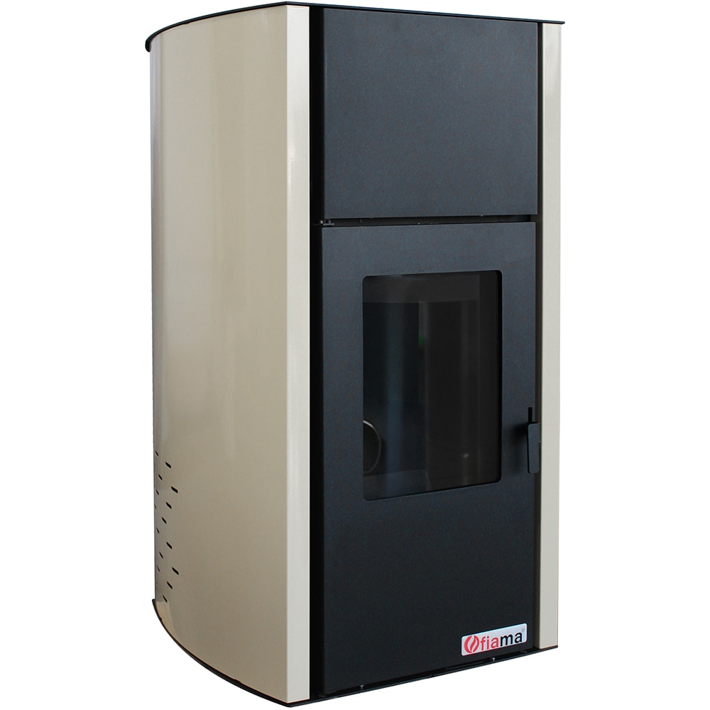 Termosemineu pe peleti FORNELLO Fiama Confort Ivory, 18 kW, 52 x 53 x 95 cm, negru-crem