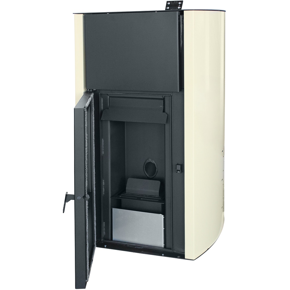 Termosemineu pe peleti FORNELLO Fiama Confort Ivory, 18 kW, 52 x 53 x 95 cm, negru-crem