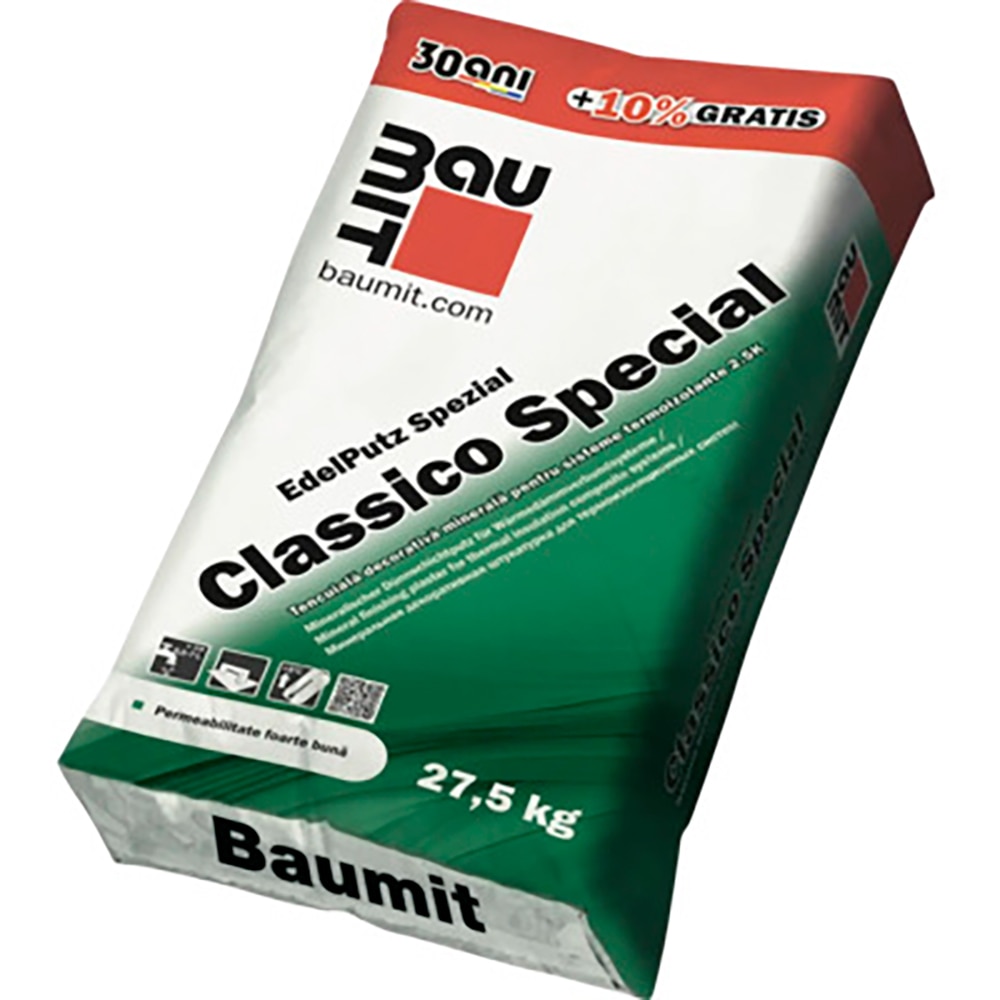 Tencuiala decorativa BAUMIT EdelPutz Spezial, structura bob de orez, granulatie 2.5K, 27.5 kg