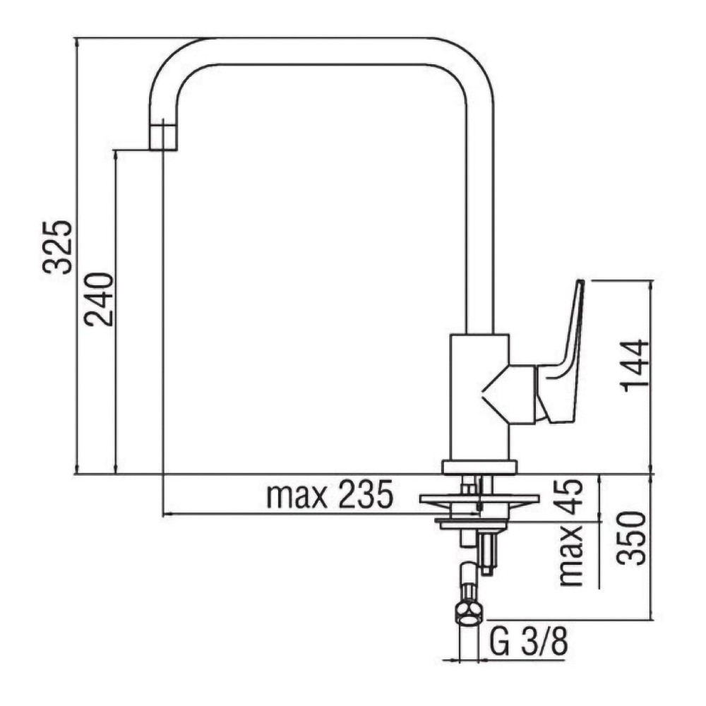 Baterie bucatarie NOBILI Nobi NB84134 CR, pipa inalta, alama, crom