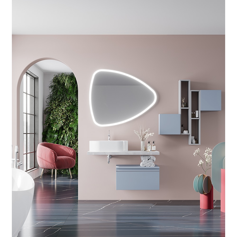 Lavoar pe blat SAVINIDUE, ceramica, 55 x 37 cm, alb