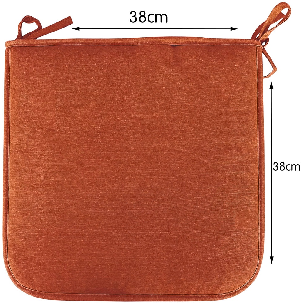 Perna patrata pentru scaun COCOS, 38 x 38 x 3 cm, bumbac si poliester, portocaliu