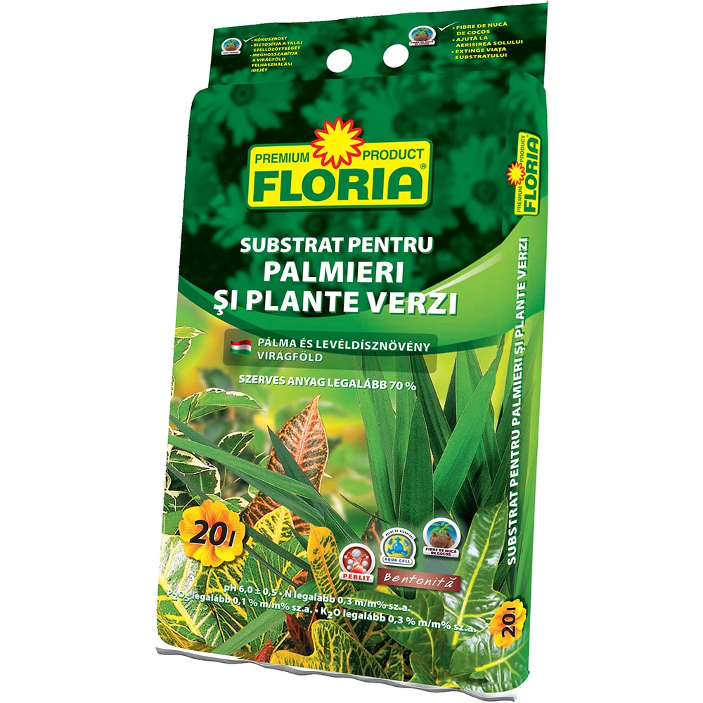 Substrat FLORIA Palmieri si plante verzi, 20 l