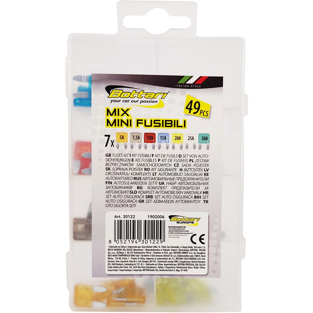 Sigurante auto fuzibile BOTTARI Mix, 49buc