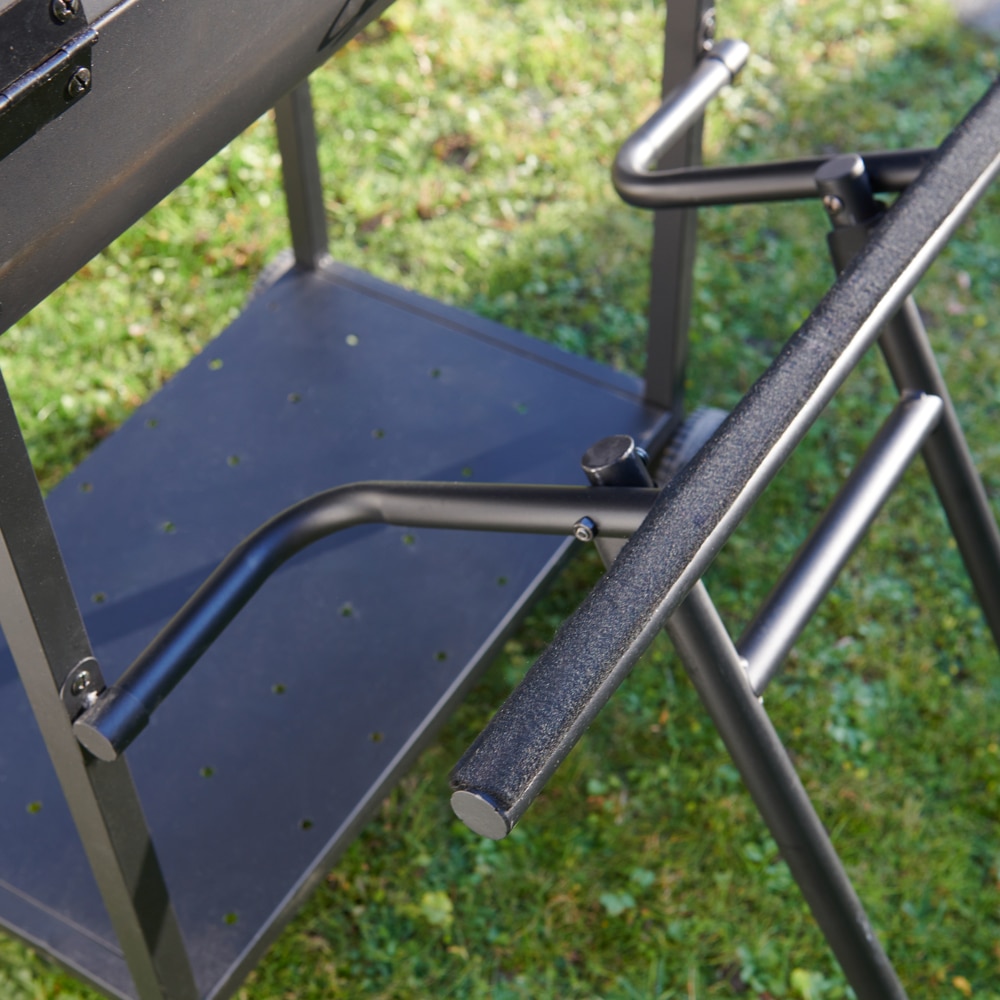 Gratar carbune Stockholm, 83 cm, 2 suprafete, 2 role, negru