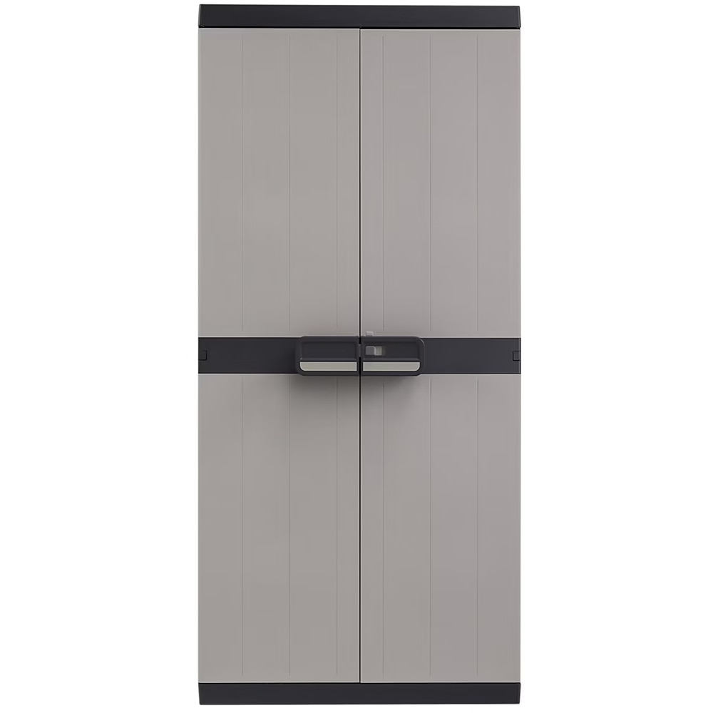 Dulap GOODHOME Links, plastic, 89 x 54 x 190 cm, gri-negru