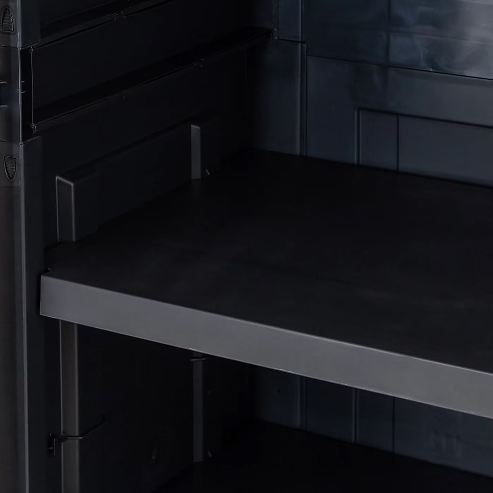 Dulap GOODHOME Links, plastic, 89 x 54 x 190 cm, gri-negru