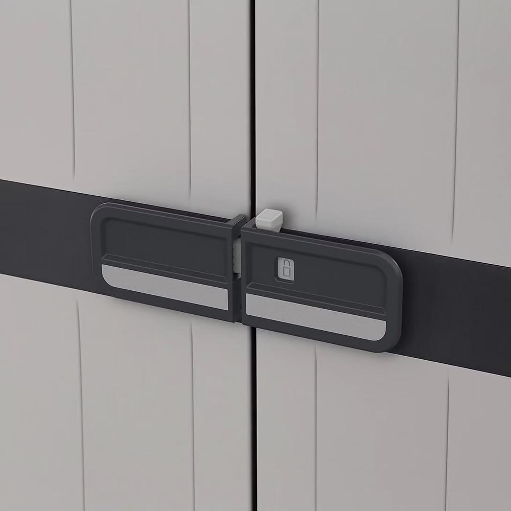 Dulap GOODHOME Links, plastic, 89 x 54 x 190 cm, gri-negru