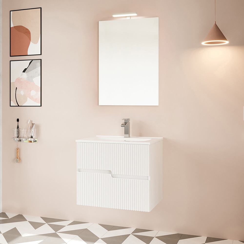 Set mobilier baie Savinidue Rio, 61.5 x 46.5 x 53 cm, alb