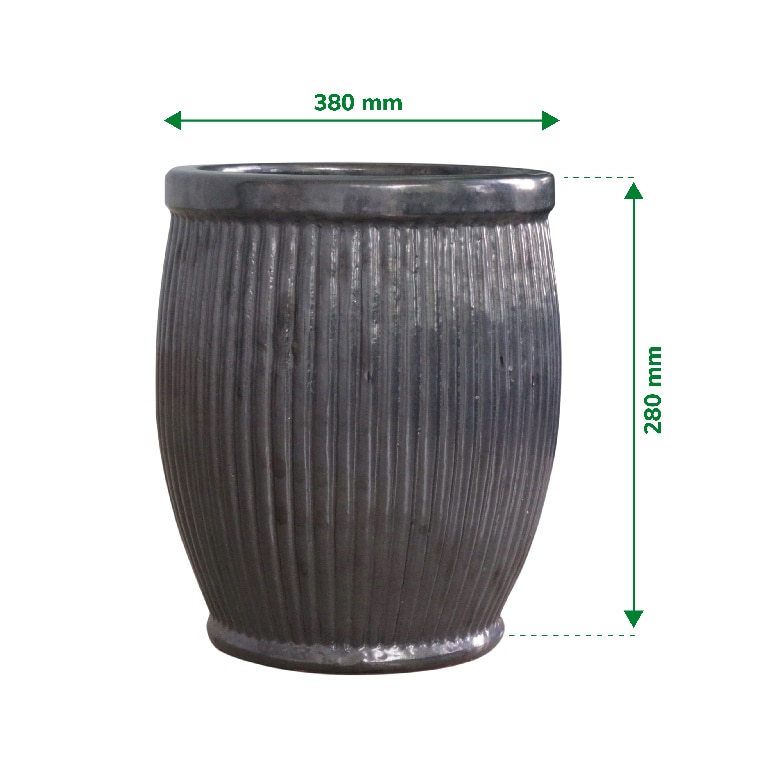 Ghiveci din Ceramica, Negru mat, 25 cm  Verve