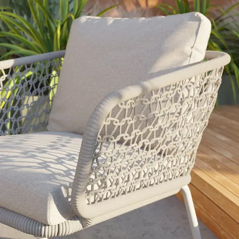 Set mobilier gradina GOODHOME Anogia, 4 piese, crem