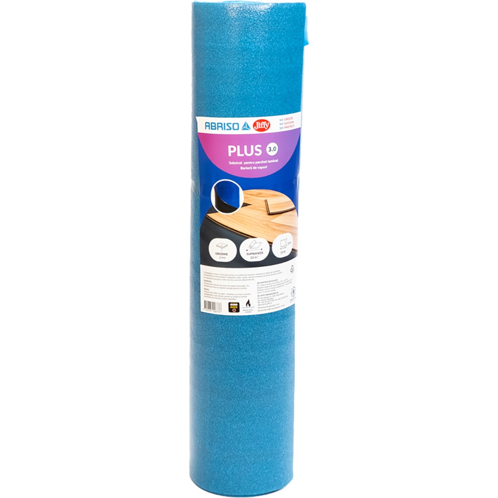 Izolatie parchet, polietilena, grosime 3 mm, 100 x 1500 cm, albastru