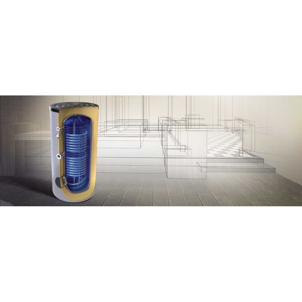 Boiler termoelectric TESY cu 2 serpentine, 300 l, gri