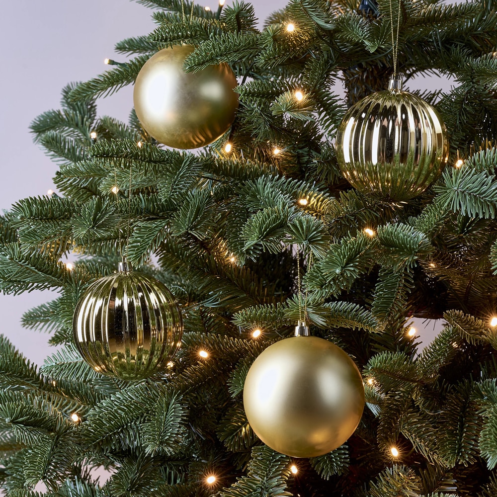 Set globuri de Craciun, 4 bucati, 10 cm, auriu