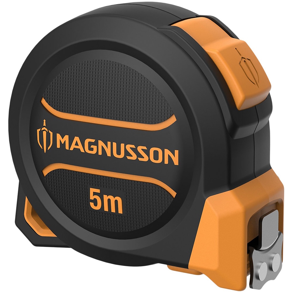Ruleta magnetica MAGNUSSON, plastic ABS, 5 m, negru-portocaliu