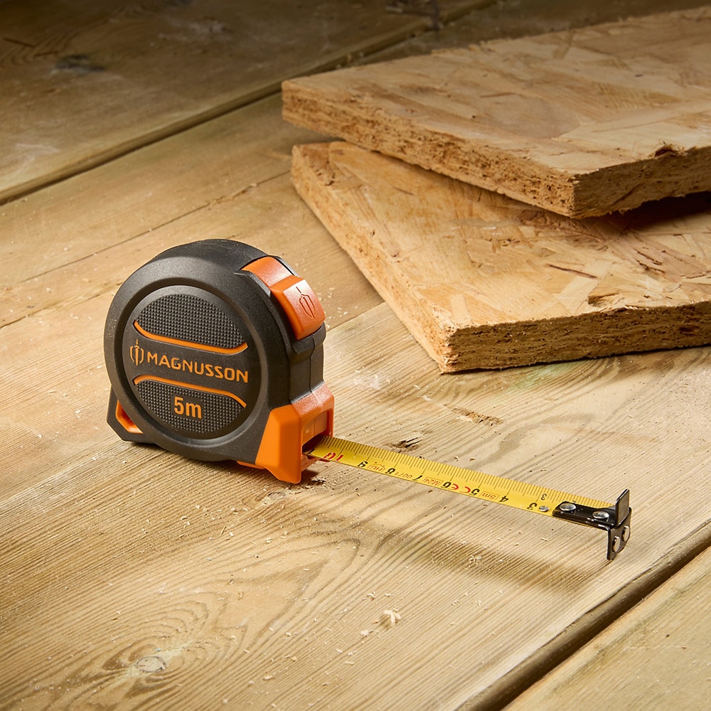 Ruleta magnetica MAGNUSSON, plastic ABS, 5 m, negru-portocaliu