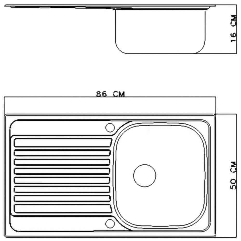 Chiuveta bucatarie Jabiri Linen, 1 cuva, picurator reversibil, 86 x 50 cm, inox