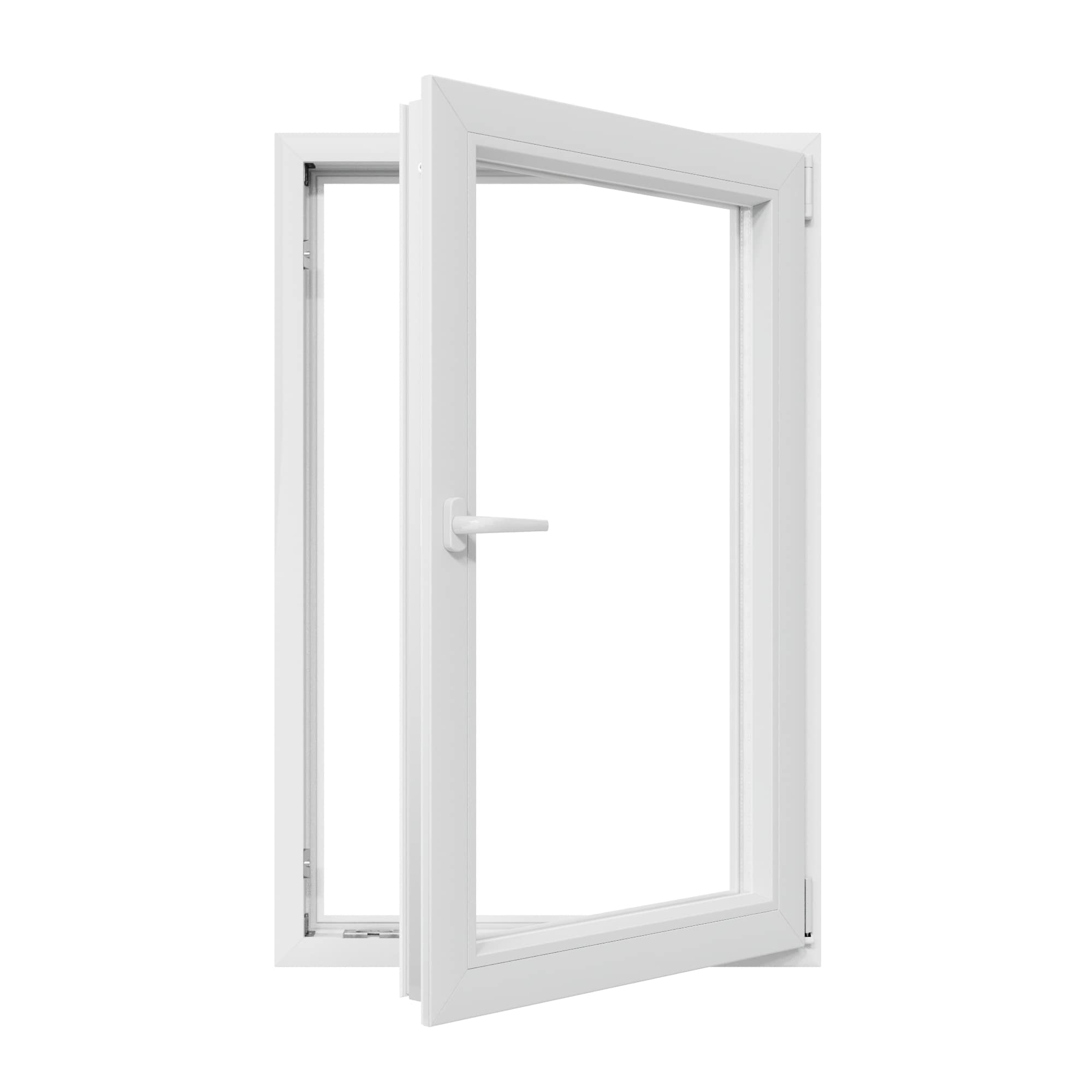 Fereastra termopan PVC, 4 camere, alb,  76X116 cm, deschidere dreapta