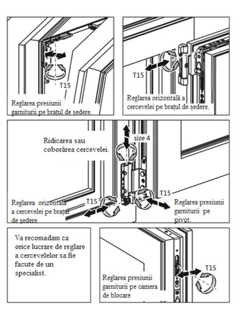 Fereastra termopan PVC, 4 camere, alb,  76X116 cm, deschidere dreapta