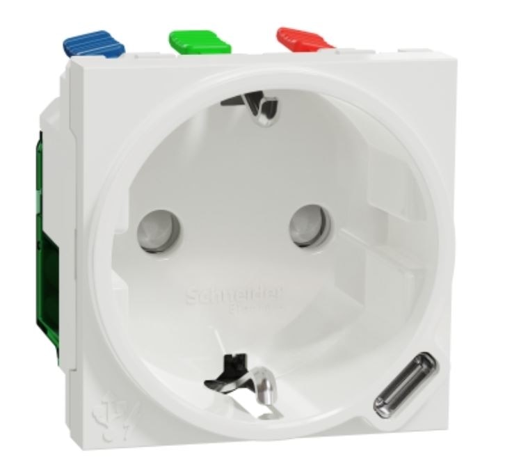 Priza standard german+USB C 10.5W, alb