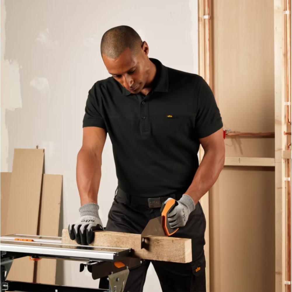 Tricou polo SITE Barnat, L, negru