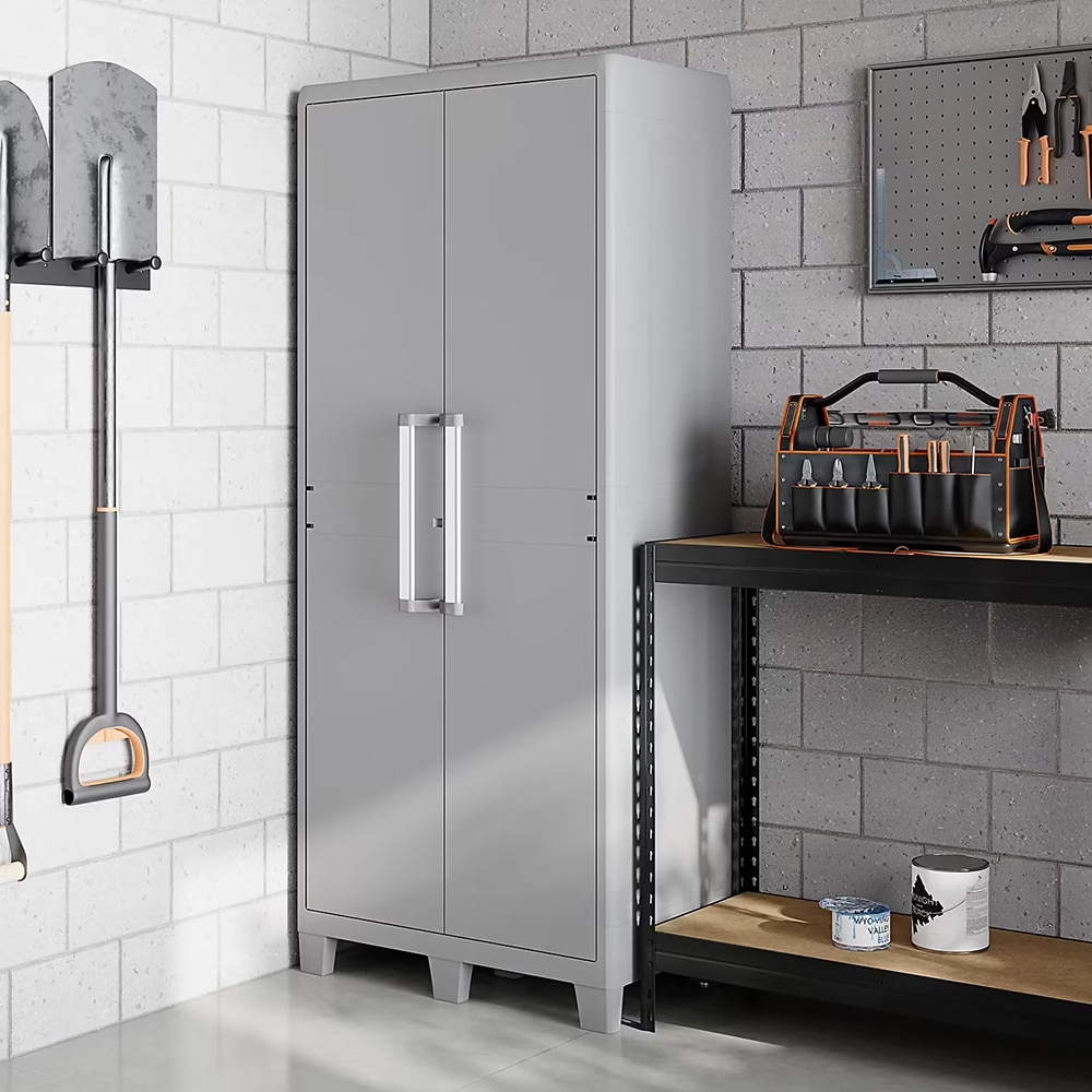 Dulap GOODHOME Major, plastic, 78 x 49 x 182 cm, gri