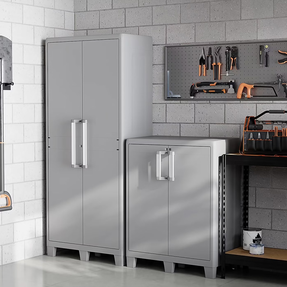 Dulap GOODHOME Major, plastic, 78 x 49 x 101 cm, gri deschis