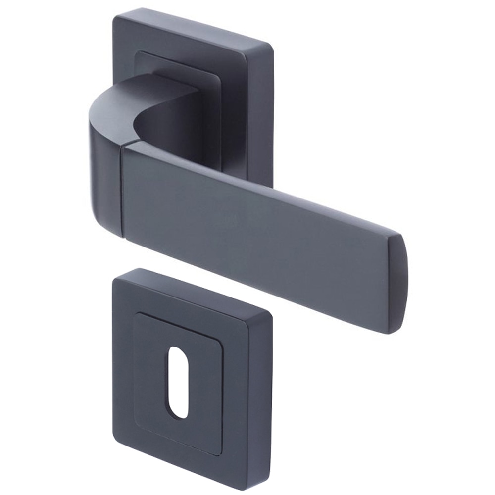 Maner cu rozeta YALE, aluminiu, 130 mm, 2 bucati, negru