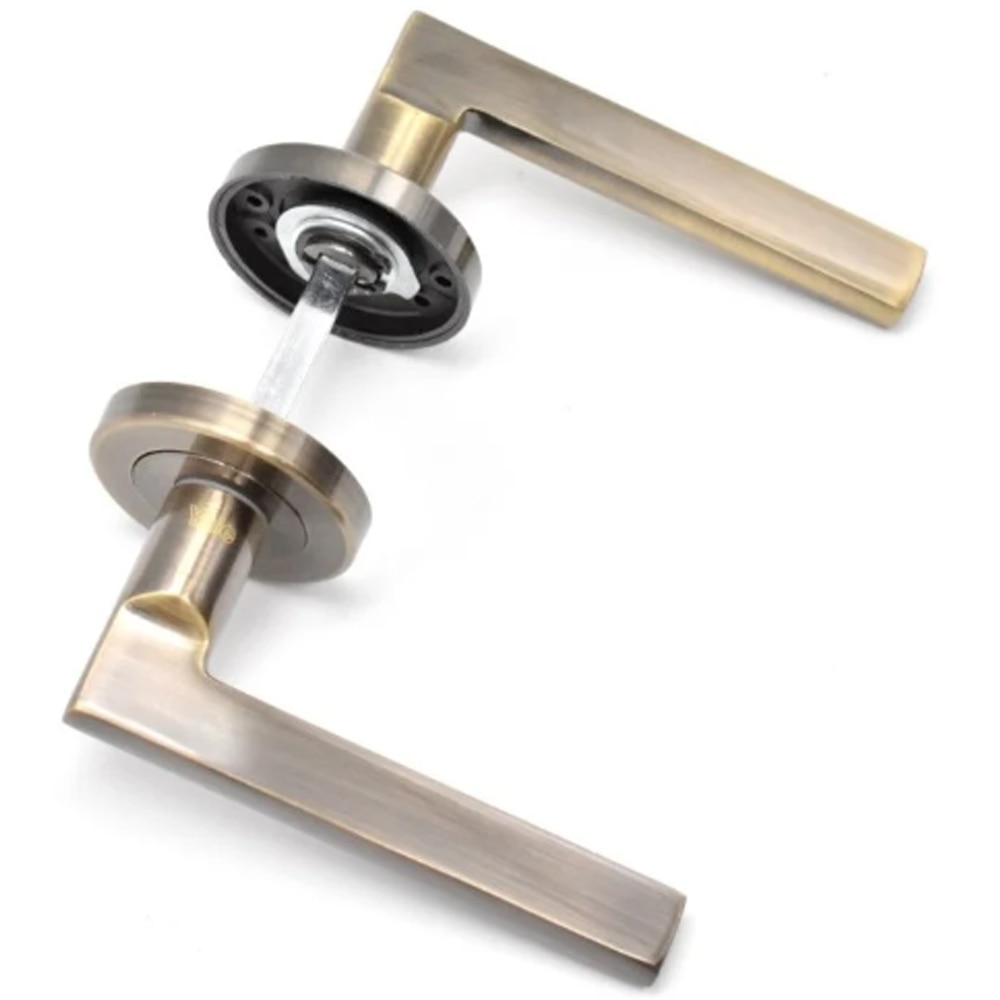 Maner cu rozeta YALE, aluminiu, 126 mm, 2 bucati, alama