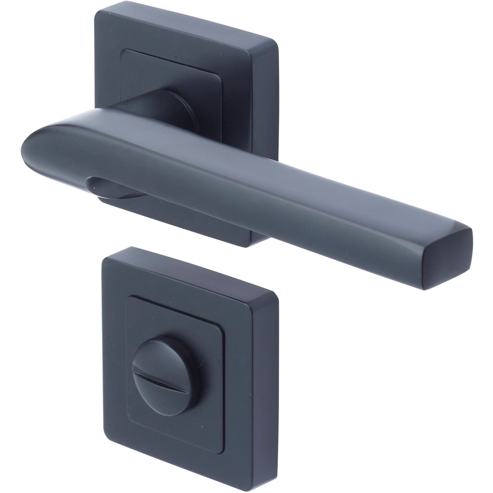 Maner cu rozeta YALE, aluminiu, 130 mm, 2 bucati, negru