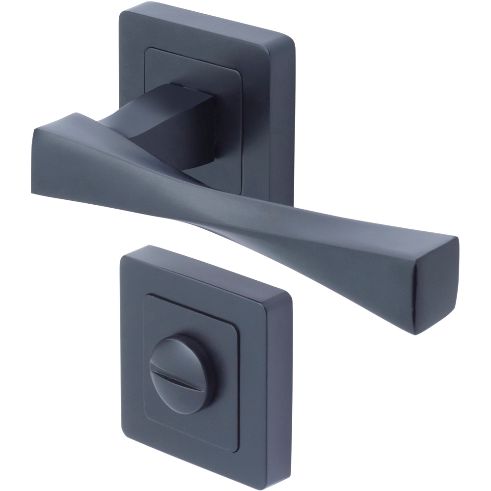 Maner cu rozeta YALE, aluminiu, 130 mm, 2 bucati, negru