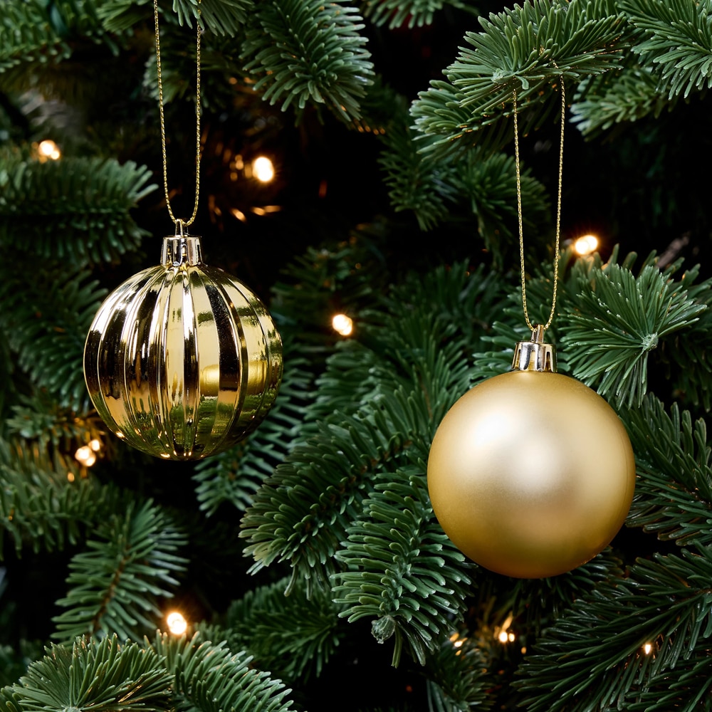 Set globuri de Craciun, 8 bucati, 6 cm, auriu