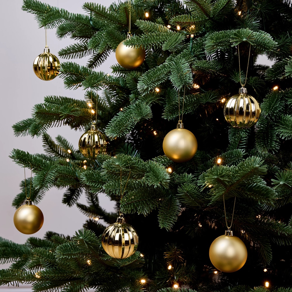 Set globuri de Craciun, 8 bucati, 6 cm, auriu