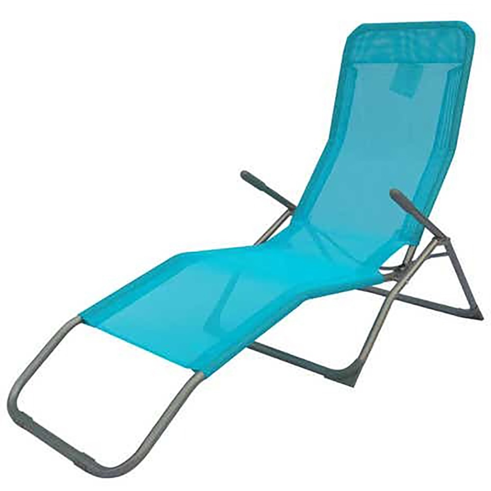 Sezlong gradina Ucamp, otel, 140 x 60 x 100 cm, albastru