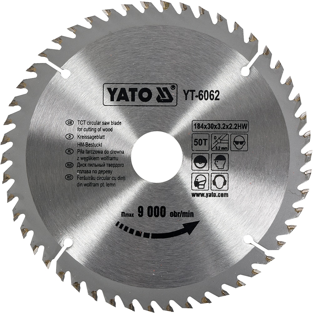 Disc circular pentru lemn YATO, 50T, 184x30mm