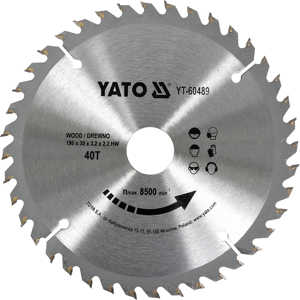 Disc circular pentru lemn YATO, 40T, 190x30mm