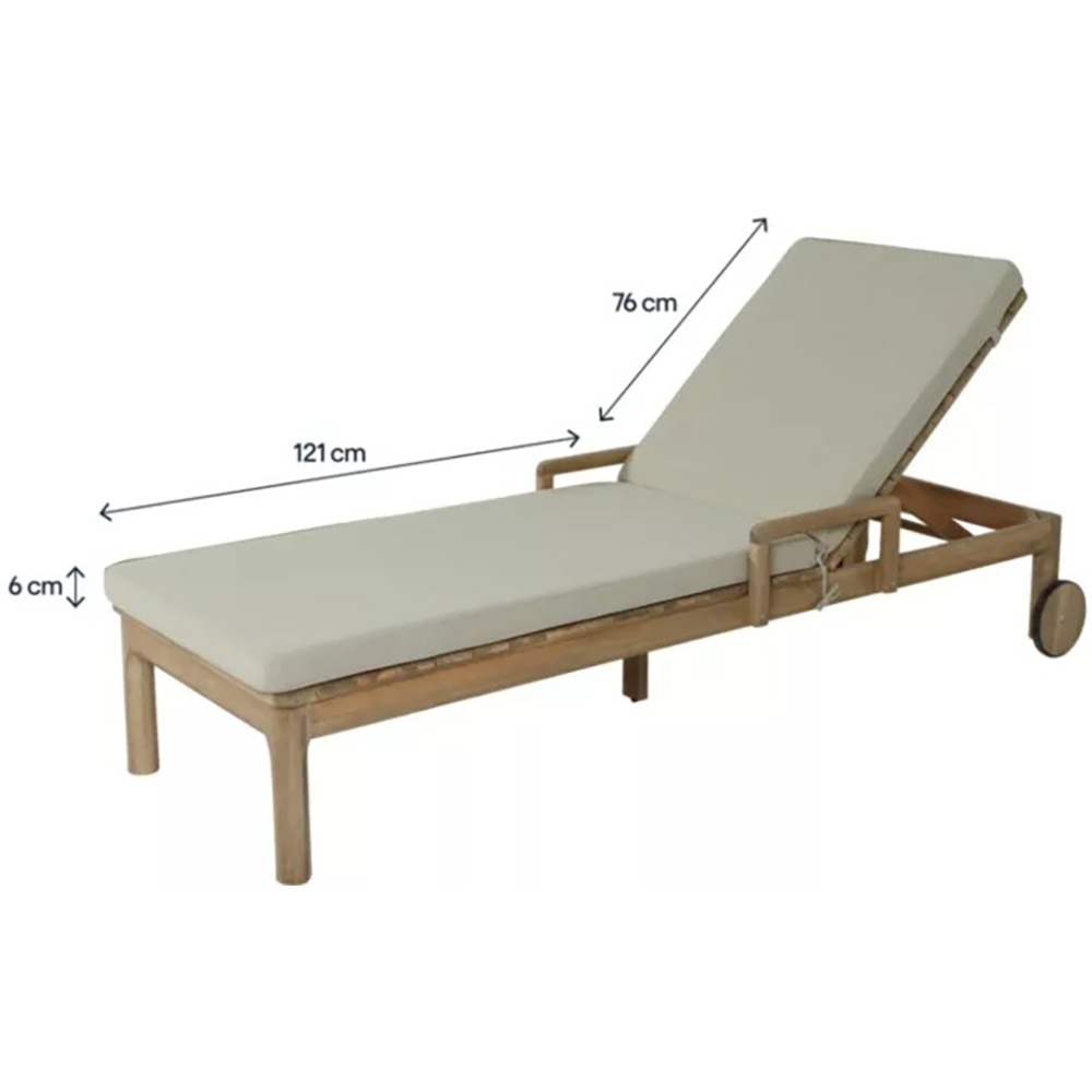 Perna pentru sezlong Sand GOODHOME,197 x 65 x 6 cm, poliester, verde